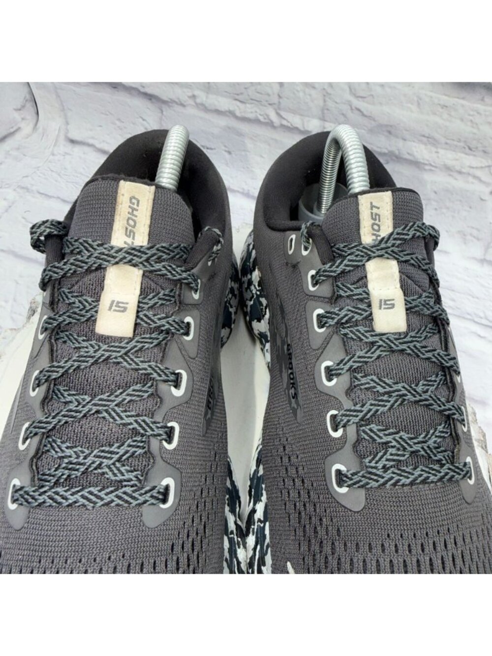 Brooks Ghost 15 Mens Size 8 Black Camo Athletic Running Walking Shoes Sneakers - Picture 3 of 10